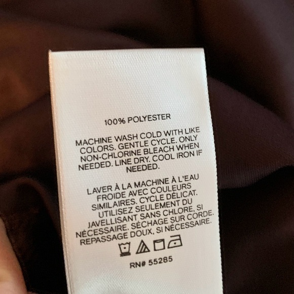 EXPRESS Brown Hibiscus Flower Floral Print Babydoll Chiffon Dress - Picture 11 of 11